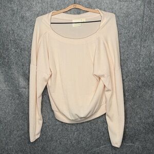 Maeve by Anthropologie Cream Ivory Ribbed Long Sleeve Top-‎ Sz S